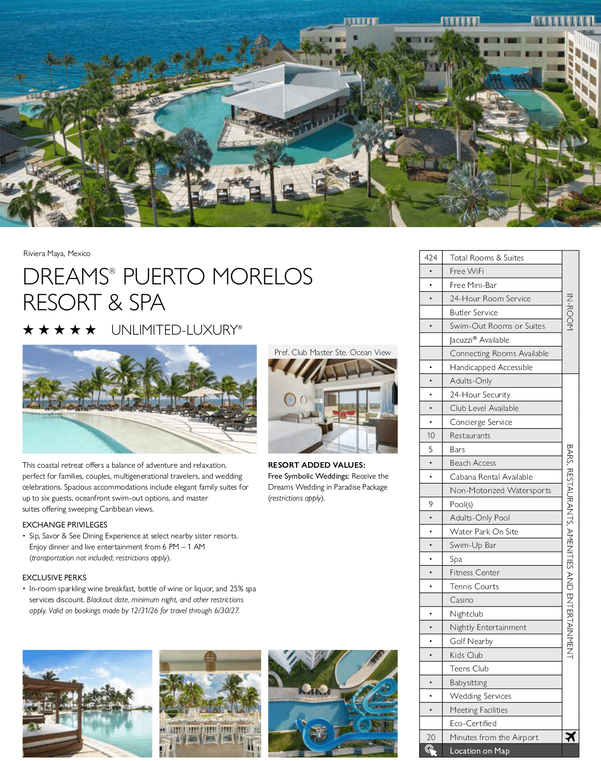 A brochure for a resort and spa. Description generated by AI