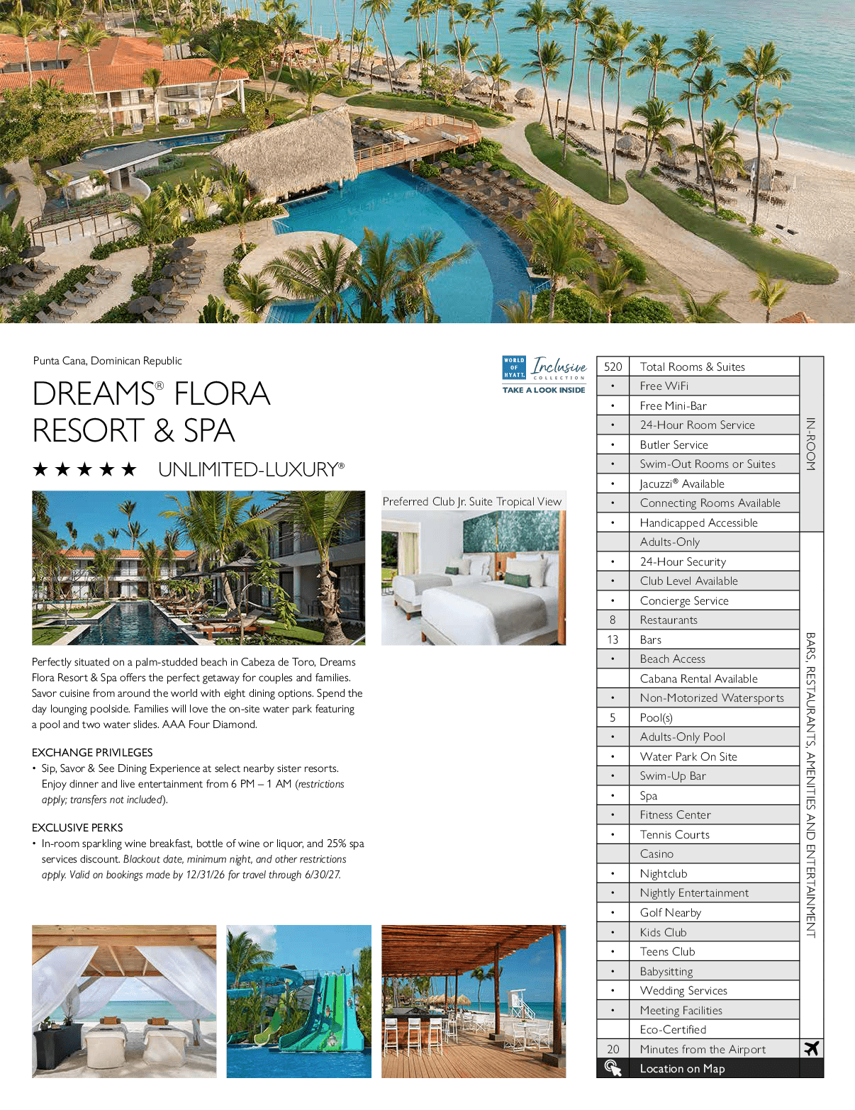 A brochure for a resort and spa. Description generated by AI